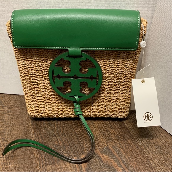 NWT Tory Burch Classic Miller Straw crossbody Bag - Picture 9 of 16